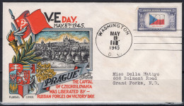 1945 Staehle Cover - World War II, VE Day, Prague Liberated, Washington, May 8 - Storia Postale