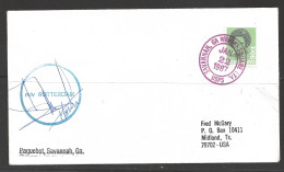 1987 Paquebot Cover, Netherlands Stamp Used In Savannah Georgia - Covers & Documents