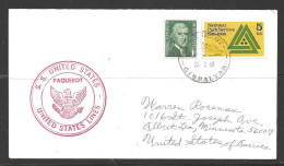 1968 Paquebot Cover, USA 5 Cents Park Service Stamp Used In Gibraltar - Cartas & Documentos