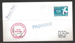 1985, Paquebot Cover, Swiss Stamp Used In Rotterdam (5 IV 1985) - Cartas & Documentos