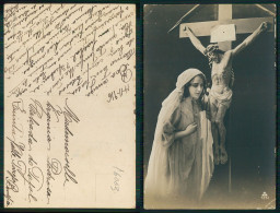 [ OT 016063 ] - RELIGION  - CHRIST CROSS CROIX INRI WOMAN - Autres & Non Classés