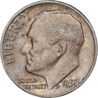 États-Unis, Dime, Roosevelt, 1958, Philadelphie, Argent, TTB, KM:195 - 1946-...: Roosevelt