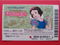 Tokyo Disney Resort Park With Blanche Neige Stocholder's Passport (TA0322 - Disney