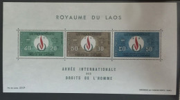 O) 1968 LAOS,  INTERNATIONAL  HUMAN RIGHTS FLAME, SOUVENIR MNH - Laos