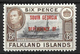 FALKLAND Is..deps....."  SOUTH GEORGIA...".....KING GEORGE VI...(1936-52..).." 1944..".....6d  .....SG13b.......MNH.... - Falklandinseln