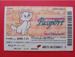 Tokyo Disney Resort Park With Marie Cat Stocholder's Passport (TA0322 - Disney