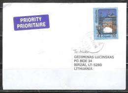 2004 55c Christmas On Cover To Lithuania - Brieven En Documenten