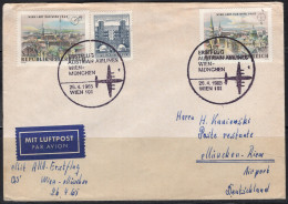 1965 - (26.4) First Flight, Wein To Munchen, Backstamp In Munchen - Brieven En Documenten