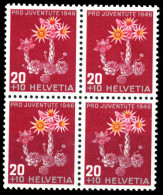 SCHWEIZ PRO JUVENTUTE Nr 477 Postfrisch VIERERBLOCK X54BBCE - Unused Stamps