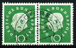 BRD DS HEUSS 3 Nr 303 Zentrisch Gestempelt WAAGR PAAR X57A806 - Used Stamps