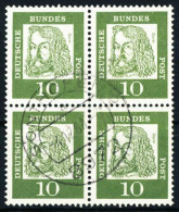 BRD DS BED. DEUT. Nr 350y Zentrisch Gestempelt VIERERBLOCK X580B56 - Used Stamps