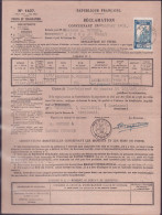 Niger  Reclamation Avec Timbre Niger Tahoua 1934 Pour Mr Vedrenne Excideuil Dordogne Rarissime - Cartas & Documentos