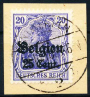 BES 1WK LP BELGIEN Nr 18c Gestempelt Briefstück Zentrisch X68F1BA - Occupation 1914-18
