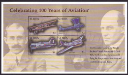 St Kitts - 2003 - Airplanes: Celebrating 100 Years Of Aviation - Yv 1110/13 - Airplanes