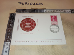 MX00481 TAORMINA 1960 TIMBRO ANNULLO 3° CONFERENZA EUROPEA UNESCO - 1946-60: Marcophilia