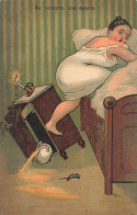 Illustration CPA Au Secours Une Souris , Femme En Chemise De Nuit Renversant Pot De Chambre - 1900-1949