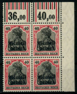 MEMEL 1920 GERMANIA Nr 6 WOR Postfrisch VIERERBLOCK ECK X6F4C86 - Memel (Klaïpeda) 1923