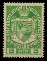 LIECHTENSTEIN 1917 Nr 5 Postfrisch X6F6E56 - Neufs