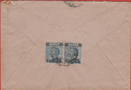 ITALIA - Storia Postale Regno - 1924 - 2x 25c Michetti Sovrastampati (sul Retro)- Viaggiata Da Bolotana Per Sassari - Marcophilia