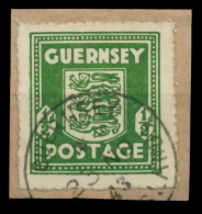 BES 2WK GUERNSEY Nr 1c Gestempelt Briefstück Gepr. X70BE56 - Besetzungen 1938-45