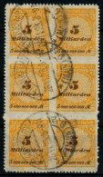 D-REICH INFLA Nr 327BP Gestempelt 6er-BLOCK Gepr. X7247B2 - Used Stamps
