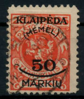 MEMEL 1923 Nr 126 Gestempelt Gepr. X7B2462 - Klaipeda 1923