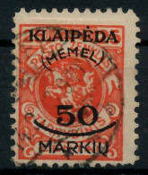 MEMEL 1923 Nr 126 Gestempelt Gepr. X7B2462 - Memelgebiet 1923