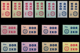 DDR DIENST LAUFKONTROLLZETTEL Nr 1-15 Postfrisch X7BD202 - Andere & Zonder Classificatie