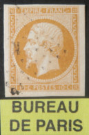 X1275 - FRANCE - NAPOLEON III N°13Ab Bistre-orange - LUXE >>> BUREAU " K " De PARIS - 1853-1860 Napoléon III.