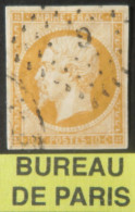 X1276 - FRANCE - NAPOLEON III N°13Ab Bistre-orange  >>> BUREAU " G " De PARIS - 1853-1860 Napoléon III.