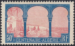 FRANCE - 1930 - Yvert 263 Nuovo Con Traccia Di Linguella, 50 Cent, Blu E Rosa, Centenario Dell'Algeria - Unused Stamps