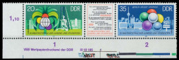 DDR ZUSAMMENDRUCK Nr WZd377 DV WPD1 Postfrisch 3ER STR X13EBF2 - Zusammendrucke