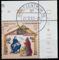 BRD BUND 2003 Nr 2370 Zentrisch Gestempelt ECKE-ORE X3C8AA6 - Used Stamps