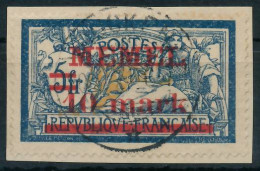 MEMEL 1920 Nr 32II Zentrisch Gestempelt Briefstück Gepr. X473026 - Memelland 1923