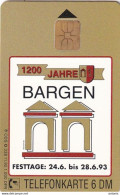 GERMANY - 1200 Jahre Bargen(O 338), Tirage 1000, 11/92, Mint - O-Reeksen : Klantenreeksen