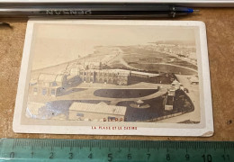 Real Photo CDV Vers 1870 Dieppe Seine-Maritime 76 - La Plage Et Le Casino - Alte (vor 1900)