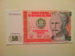 Billet De Banque Du Pérou 50 Intis 1987 - Perù