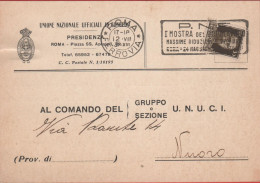 ITALIA - Storia Postale Regno - 1938 - 30c Imperiale (isolato) - Cartolina - Unione Nazionale Ufficiali In Congedo D'Ita - Marcophilie