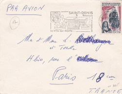 Réunion--1965-lettre SAINT DENIS Pour PARIS-75 (France),timbre Seul Sur Lettre , Cachet - Cartas & Documentos
