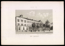 Lithographie Ulm A. D., Der Bahnhof, Lithographie Von Rob. Geissler Um 1880, 14 X 20cm  - Litografia