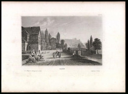 Stahlstich Sayn, Strassenpartie Mit Mühle, Aus Kunstanstalt Des Bibl. Inst. Hildburghausen Um 1850, 19 X 25cm  - Prints & Engravings