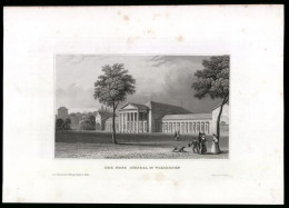 Stahlstich Wiesbaden, Der Neue Cursaal, Aus Kunstanstalt Des Bibl. Inst. Hildburghausen Um 1850, 18 X 25cm  - Prints & Engravings