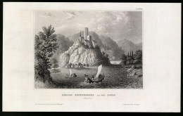 Stahlstich Heckersdorf / Bayern, Donaupartie Mit Schloss, Aus Kunstanstalt Des Bibl. Inst. Hildburghausen Um 1850  - Prints & Engravings