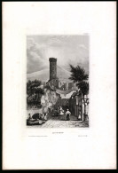 Stahlstich Eppstein, Strassenpartie Gegen Ruine Mit Turm, Aus Kunstanstalt Des Bibl. Inst. Hildburghausen Um 1850  - Prints & Engravings