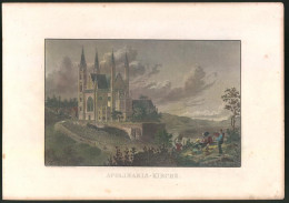 Stahlstich Remagen, Apollinaris-Kirche Mit Fernblick, Altkolorierter Stahlstich Um 1880, 23 X 32cm  - Prints & Engravings