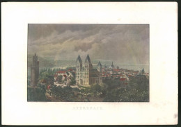 Stahlstich Andernach, Panorama Mit Kirche Und Regenbogen, Altkolorierter Stahlstich Um 1880, 23 X 32cm  - Estampes & Gravures