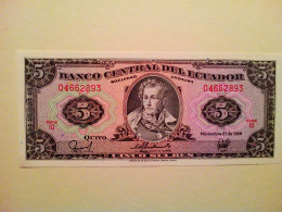 Billet De Banque D' Equateur 5 Sucres 1988 - Pérou