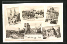 AK Landsberg A. Lech, Panorama, Rathaus Und Hinteranger Mit Pfarrkirche  - Landsberg