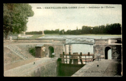 45 - CHATILLON-SUR-LOIRE - INTERIEUR DE L'ECLUSE - CARTE ANCIENNE COLORISEE - Chatillon Sur Loire