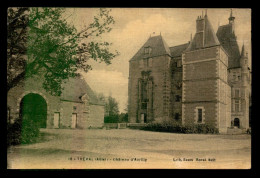 03 - TREVAL - CHATEAU D'AVRILLY - CARTE ANCIENNE TOILEE ET COLORISEE - Other & Unclassified